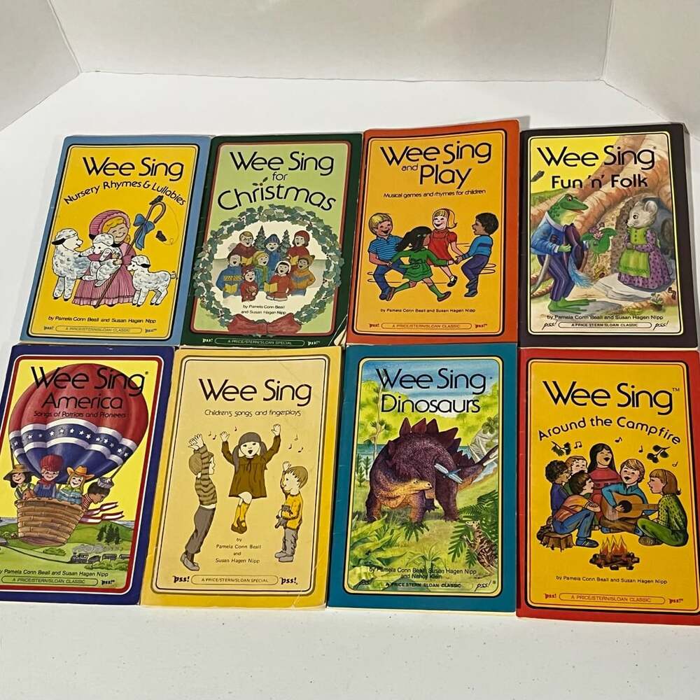 Set of 8 Vintage Wee Sing Children's Song and Activity Books